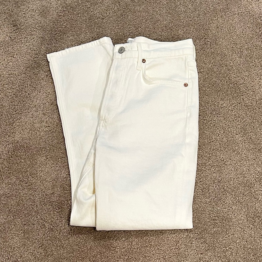 Agolde 90's Cropped White Jeans